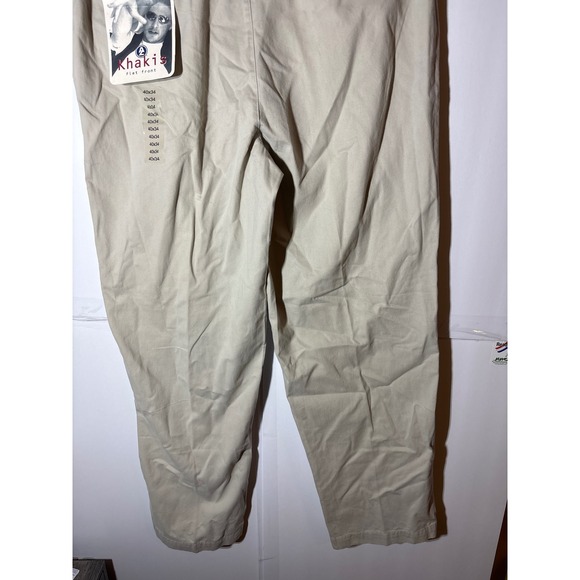 NWT Arizona Jean Company Khakis Flat Front Men Pants 40x34 Tan Casual Business - Picture 4 of 6
